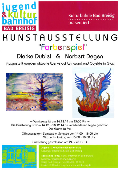 Eigene Kunstausstellung 2014 - Farbenspiel